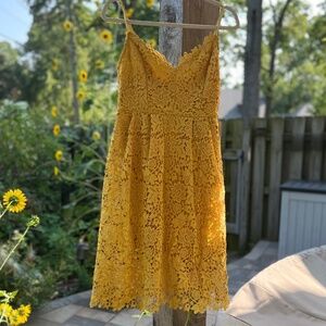 Aster the Label yellow lace dress size m